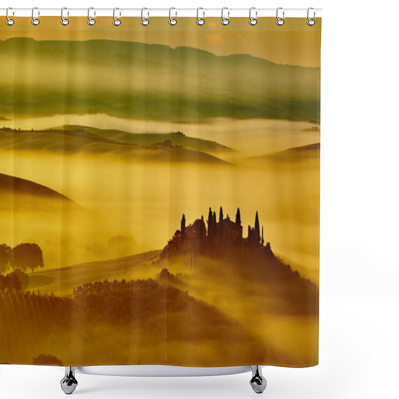 Personality  Tuscany Landscape With Rolling Hills And Valleys Shower Curtains