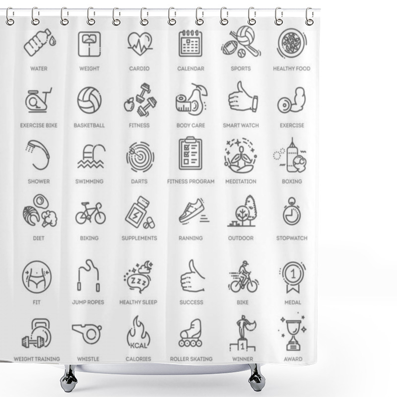 Personality  Outline Icons Collection. Simple Vector Illustration Shower Curtains