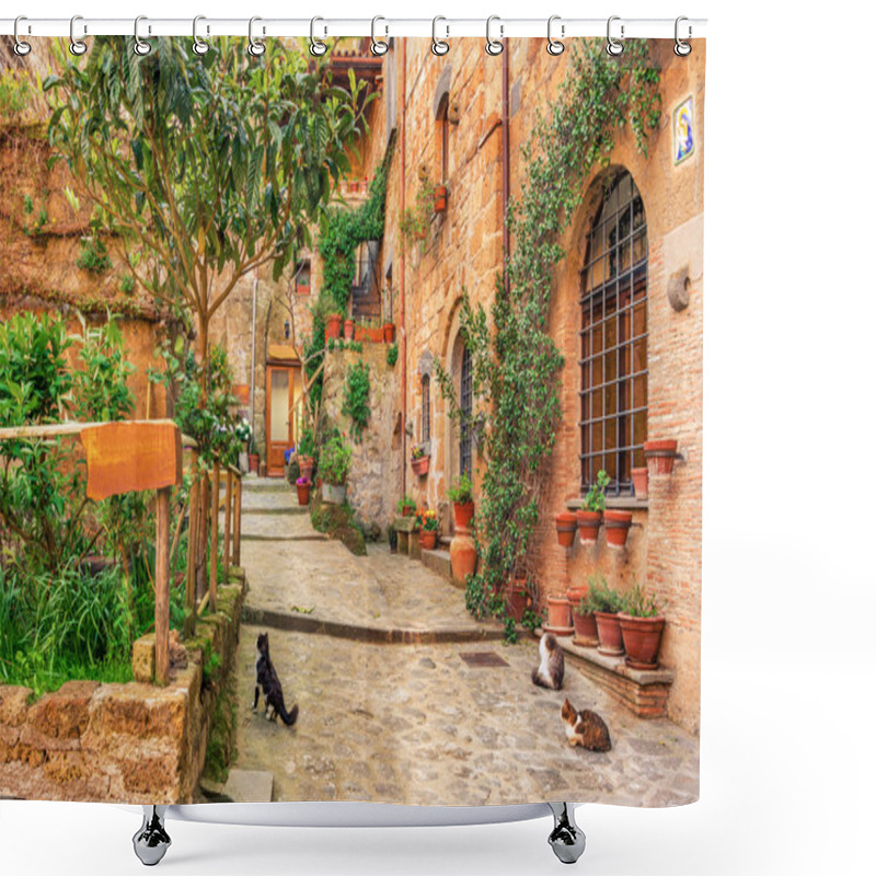 Personality  Beautiful Alley In Old Town Tuscany Shower Curtains