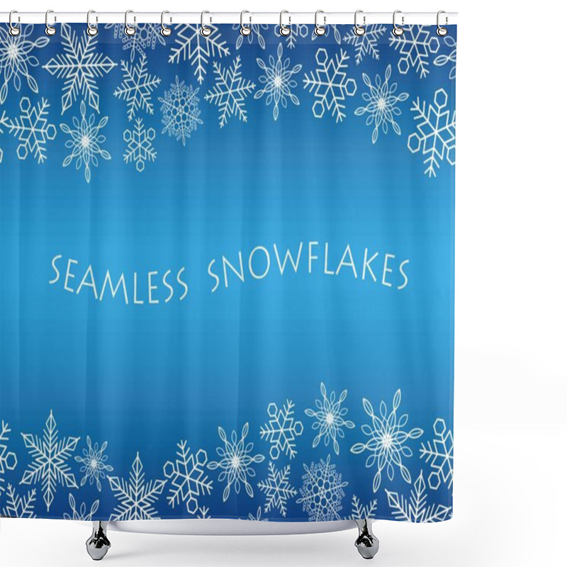 Personality  A Seamless Abstract Winter Blue Background With Snowflakes. Shower Curtains