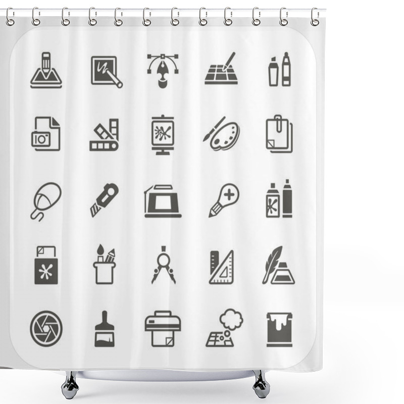 Personality  Graphic Design Icons Set Shower Curtains