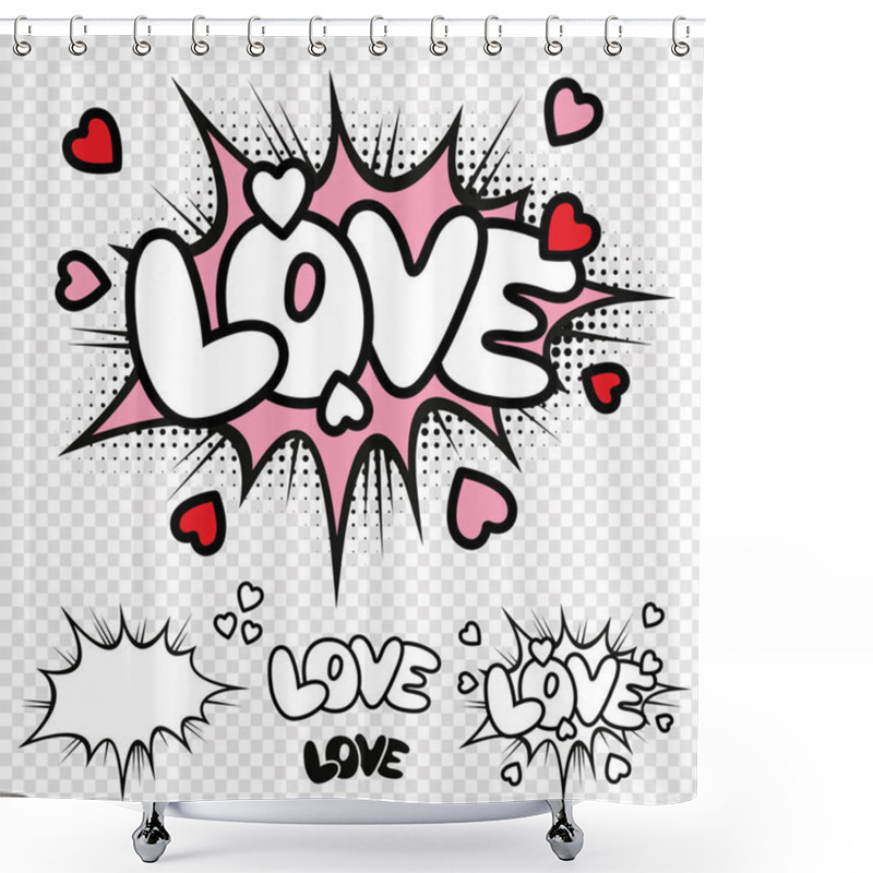 Personality  Vector Love Comic Text Illustration Shower Curtains