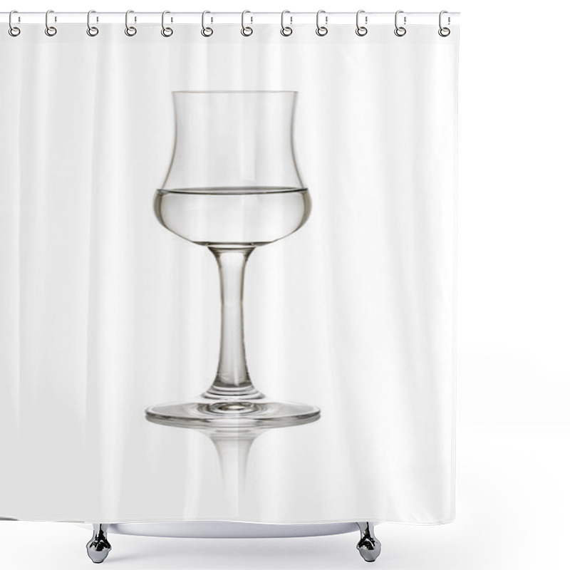 Personality  A Glass Of Grappa On A White Background Shower Curtains