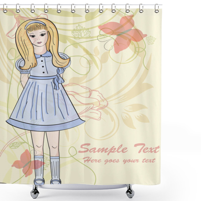 Personality  Hand Drawn Girl Shower Curtains