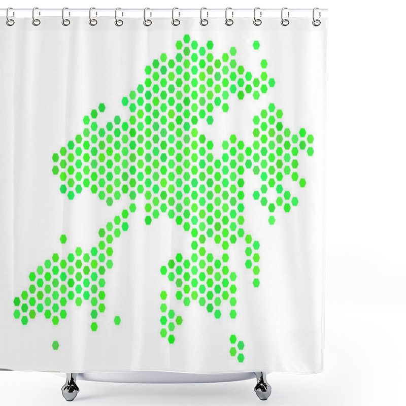 Personality  Green Hex-Tile Hong Kong Map Shower Curtains