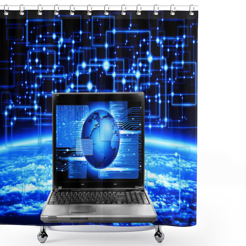 Personality  Space Data Communication Shower Curtains