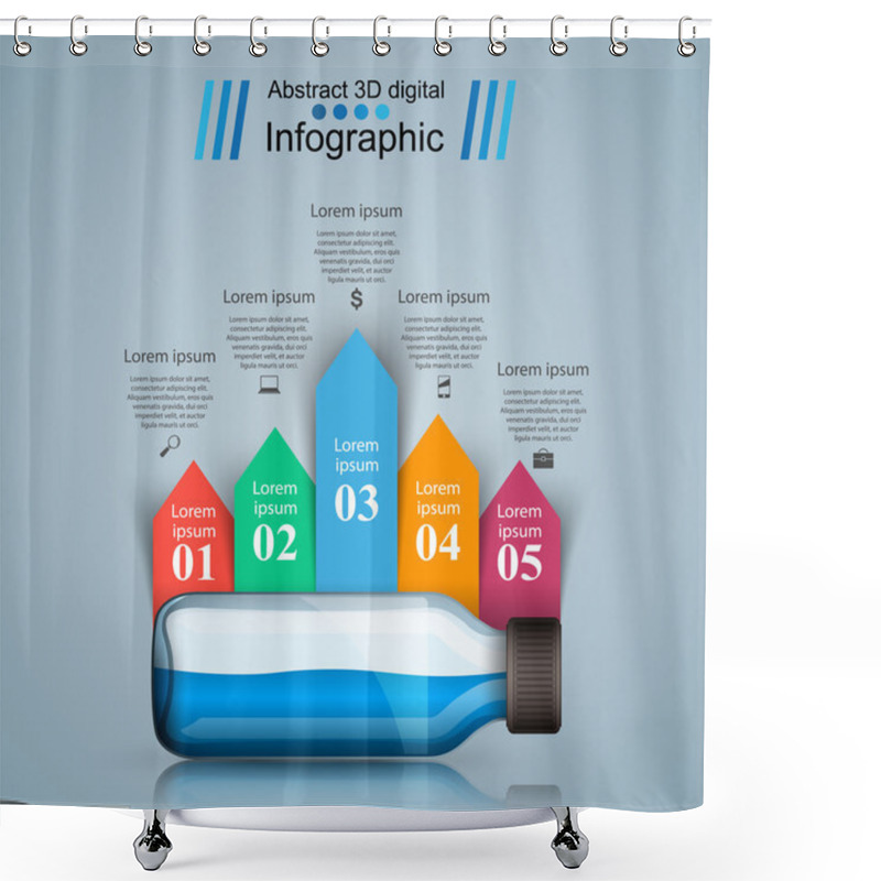 Personality  Business Infographics. Medicine Bottles,  Recipe Icon. Shower Curtains