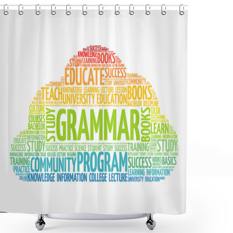 Personality  Grammar Word Cloud Shower Curtains