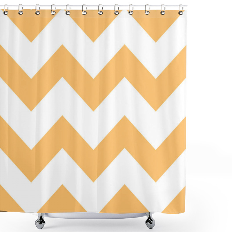 Personality  Orange Creme Chevron Pattern Shower Curtains