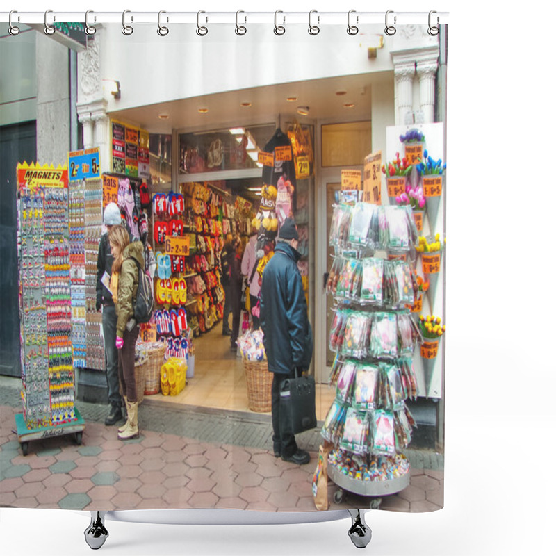 Personality  People At The Gift Shop In Amsterdam . Netherlands Shower Curtains