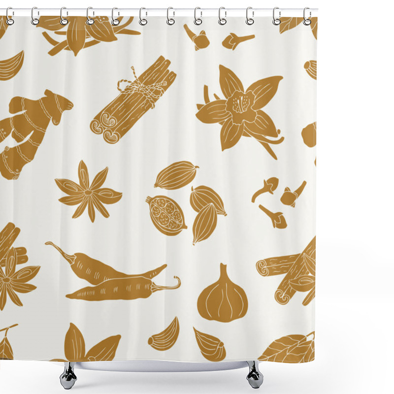 Personality  Spice Seamless Pattern Shower Curtains