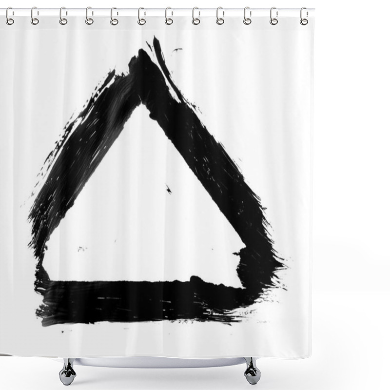 Personality  Dirty, Stained Paint Stroke Grunge Triangle Frame Shower Curtains