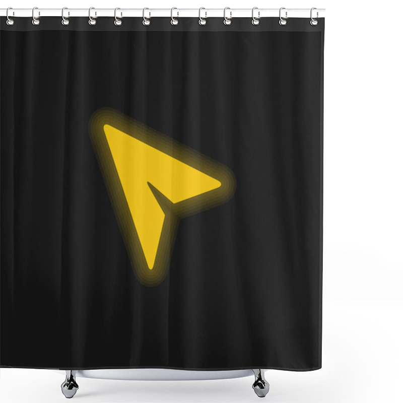 Personality  Black Mouse Pointer Yellow Glowing Neon Icon Shower Curtains