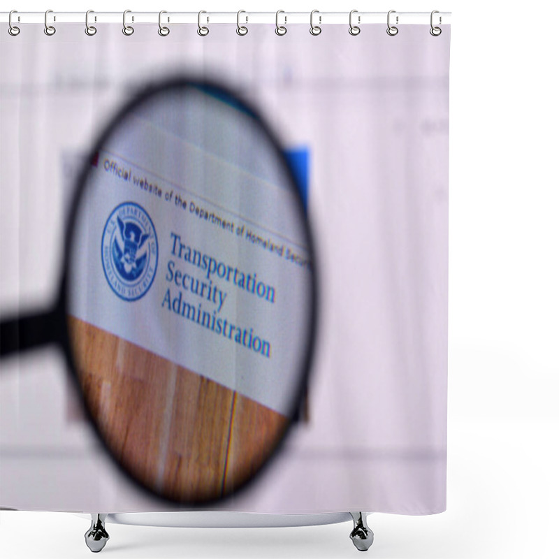 Personality  NY, USA - FEBRUARY 29, 2020: Homepage Of Tsa Website On The Display Of PC, Url - Tsa.gov. Shower Curtains