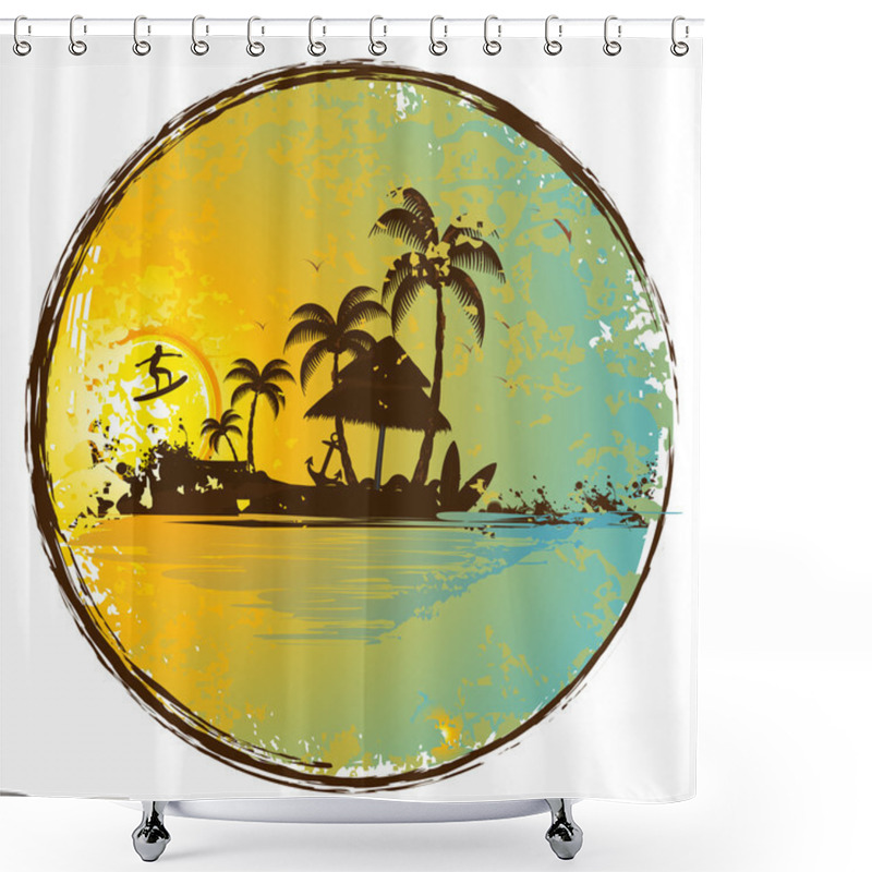 Personality  Exotic Island Shower Curtains