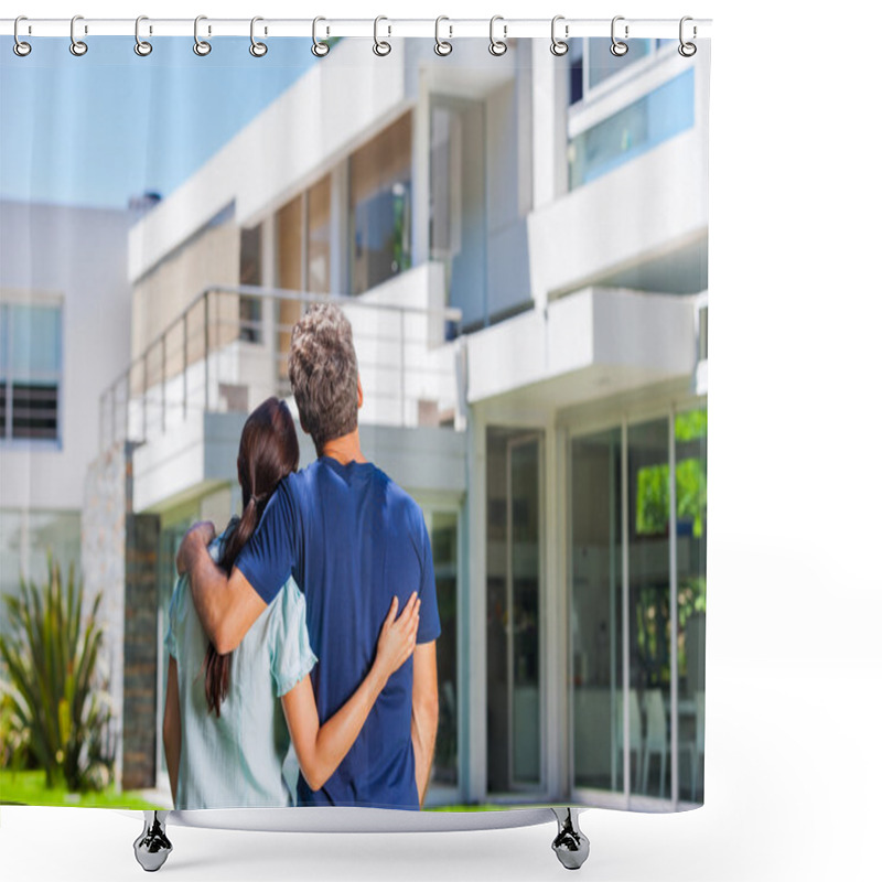 Personality  Family In Big House Shower Curtains