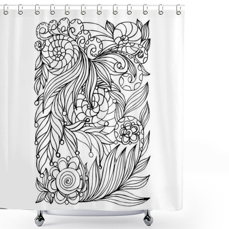 Personality  Floral Collection. Ethnic Zentangle Ornament Shower Curtains