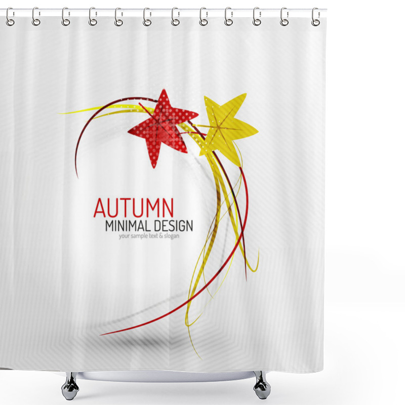 Personality  Autumn Leaves And Lines Abstract Background Shower Curtains