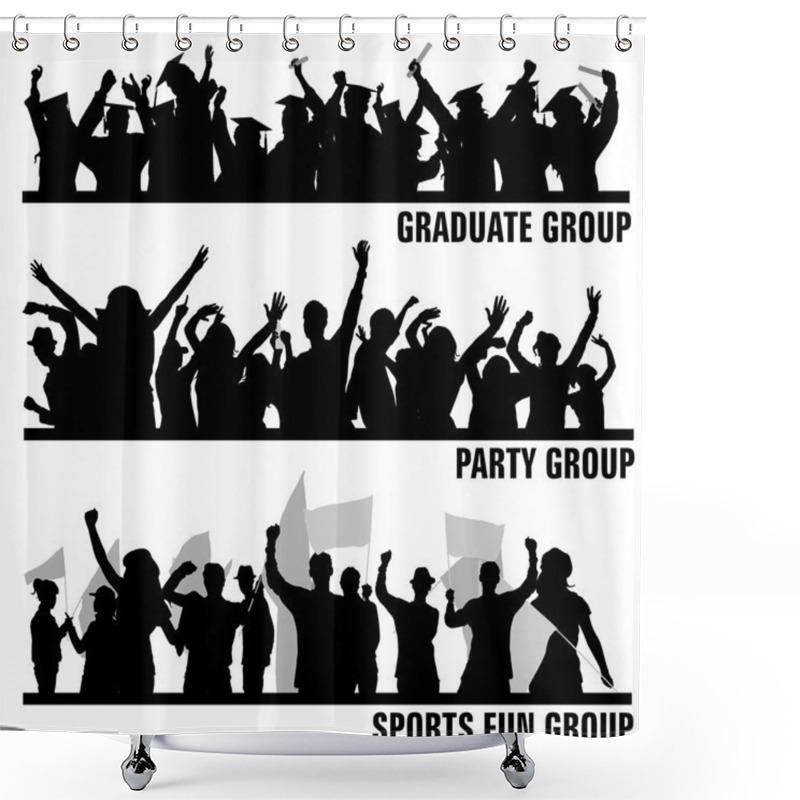 Personality  Set Of Group Peoples Shower Curtains