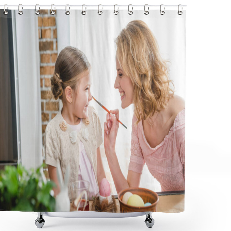 Personality  Mother And Daughter Having Fun Shower Curtains