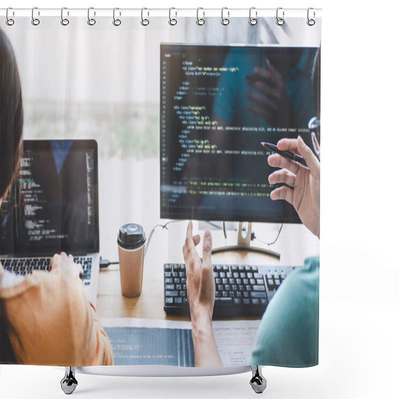 Personality  Writing Codes And Typing Data Code Technology, Programmer Cooper Shower Curtains