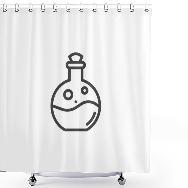 Personality  Poison Bottle Line Icon Shower Curtains