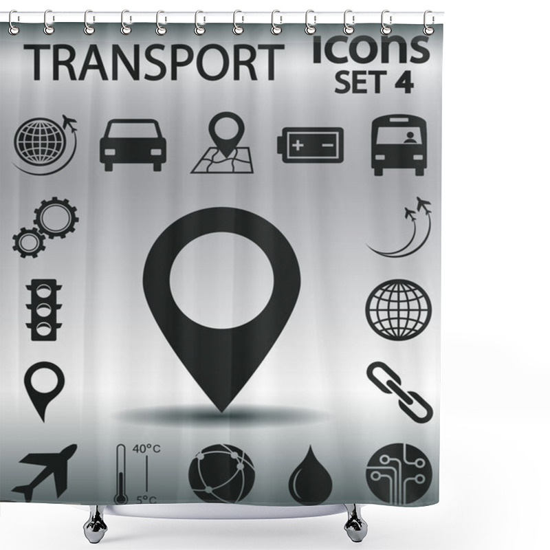 Personality  Set Transportation  Icons Shower Curtains