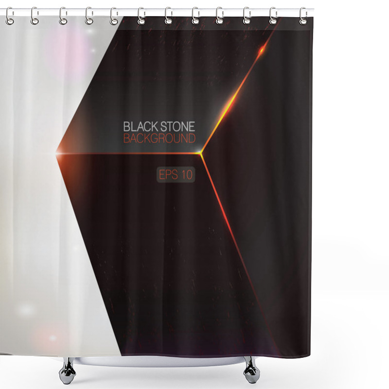 Personality  Black Stone Background Shower Curtains