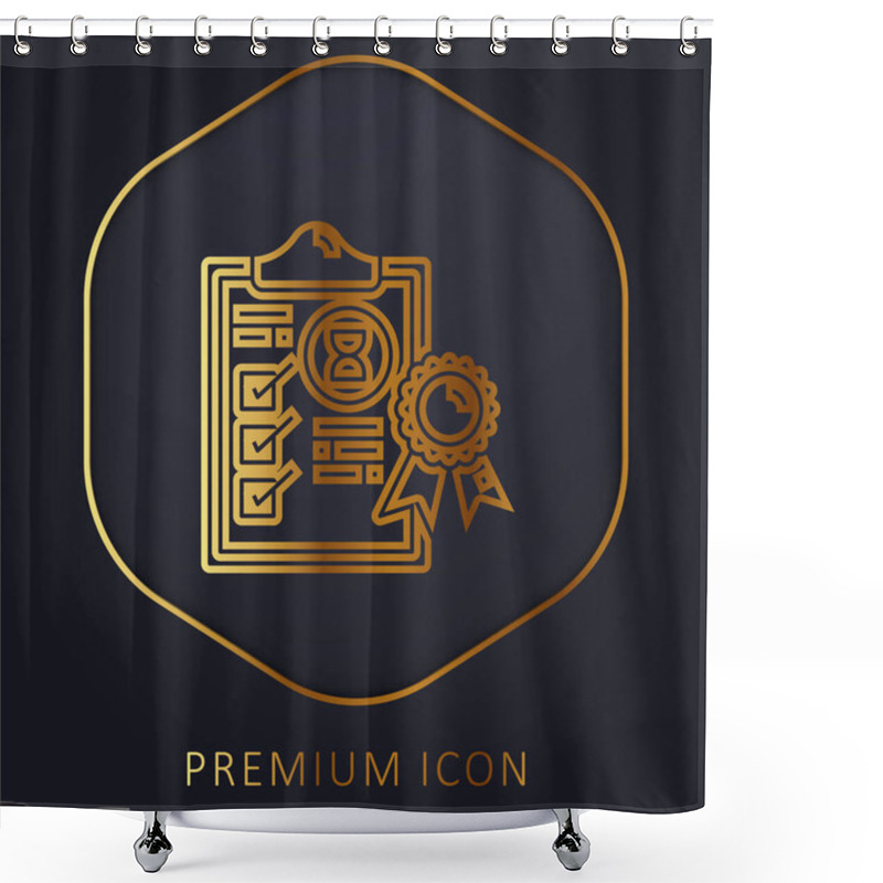 Personality  Assurance Golden Line Premium Logo Or Icon Shower Curtains