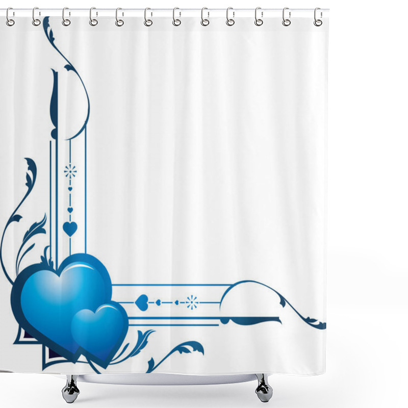 Personality  Hearts In Decorated Frame. Shower Curtains