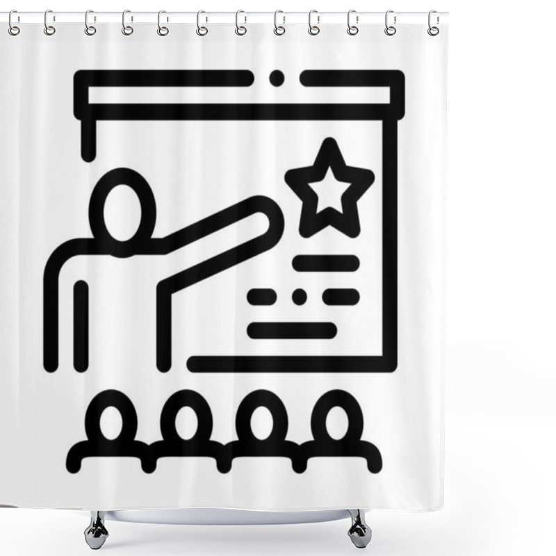 Personality  Work Development Training Icon Thin Line Vector Shower Curtains