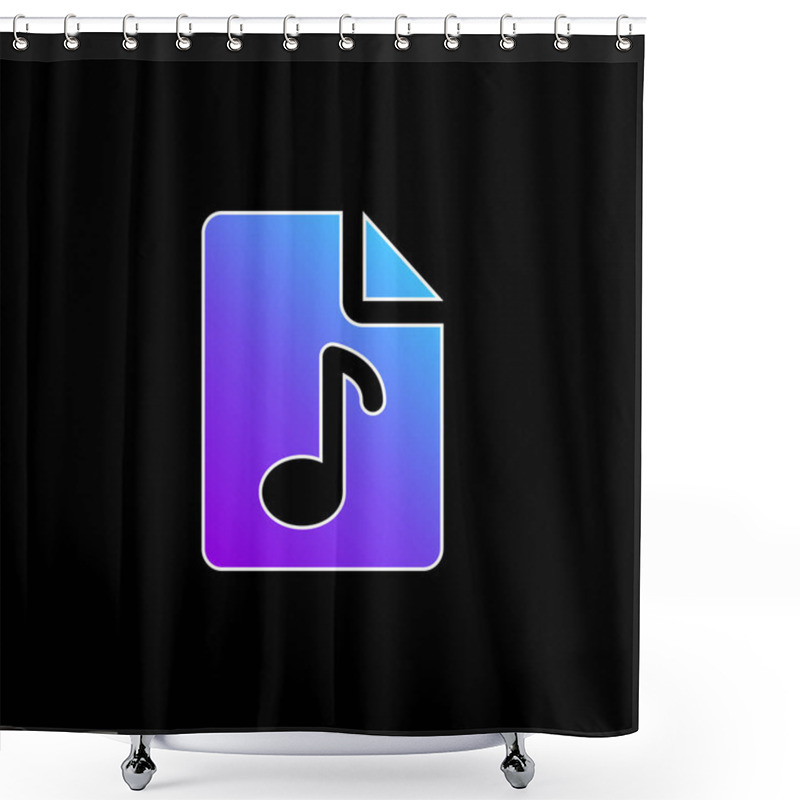 Personality  Audio File Blue Gradient Vector Icon Shower Curtains