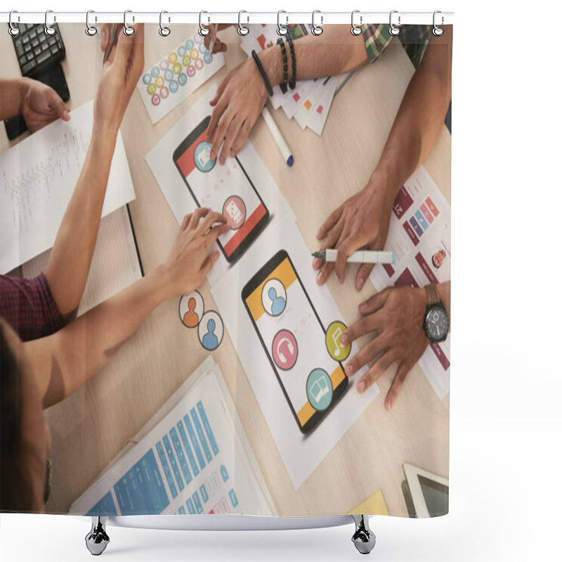 Personality  Mobile App Developers Choosing Icons For Interface Shower Curtains