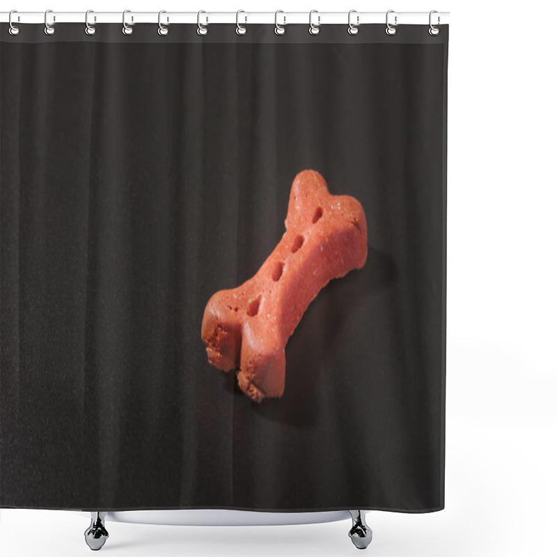 Personality  Dog Cookies On A Black Background Shower Curtains