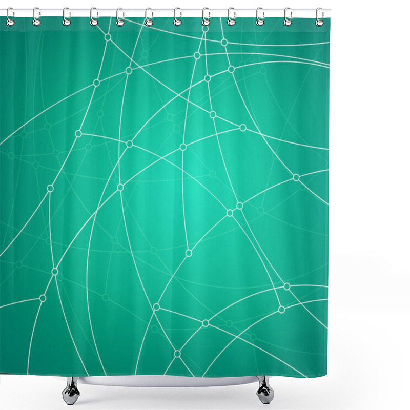 Personality  Geometric Vector Pattern,curves And Nodes Shower Curtains