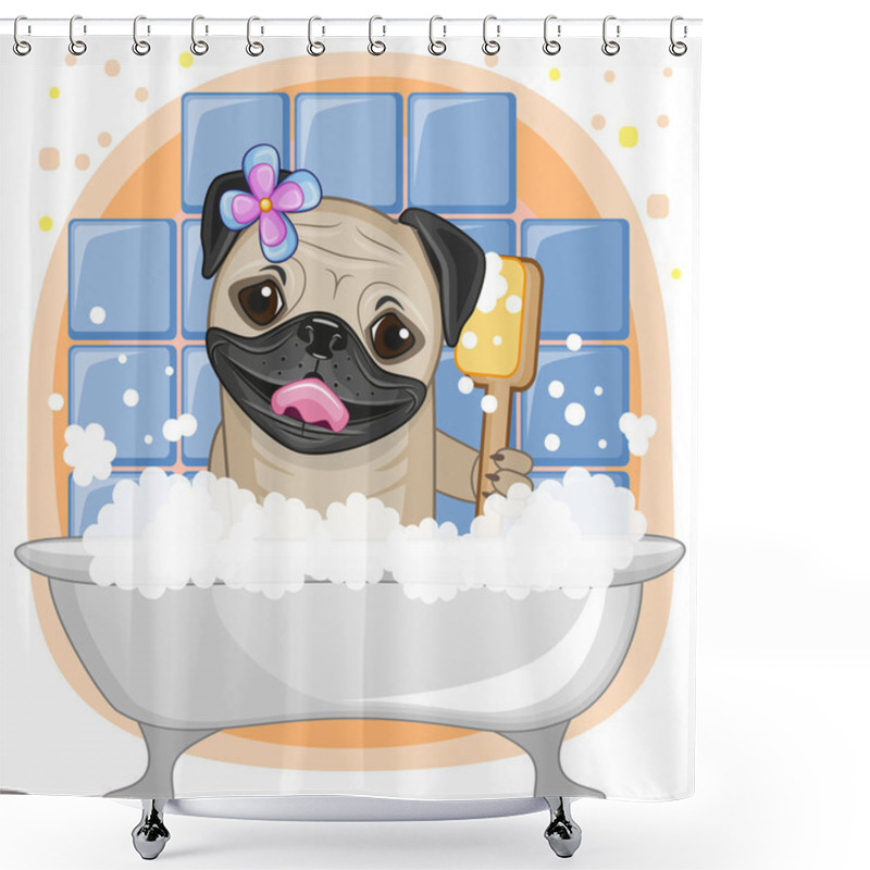 Personality  Cute Pug Dog Shower Curtains