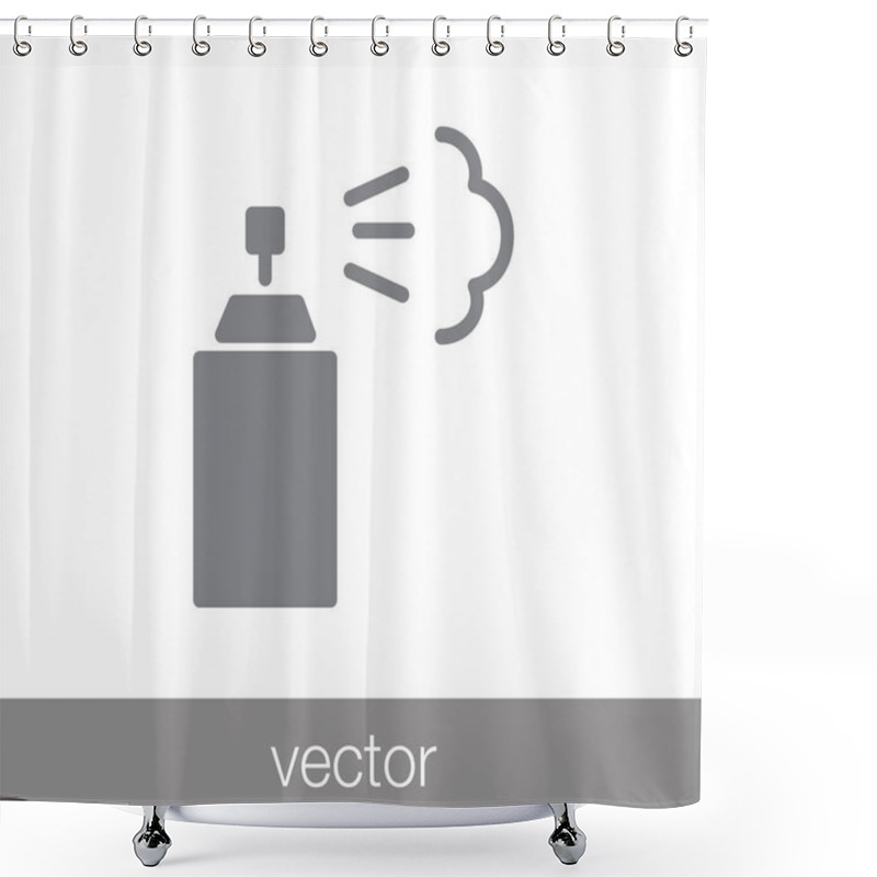 Personality  Spray Flat Icon Shower Curtains