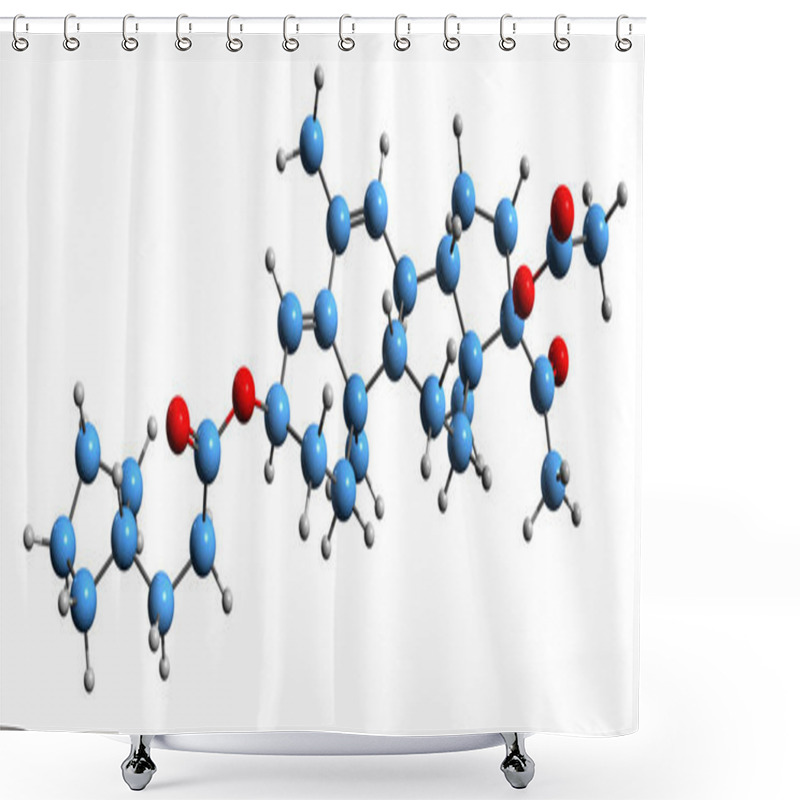 Personality  3D Image Of Cymegesolate Skeletal Formula - Molecular Chemical Structure Of  Progestin Medication Isolated On White Background Shower Curtains