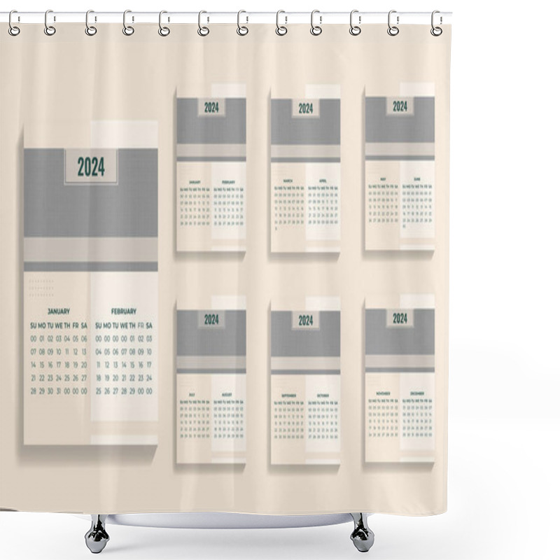 Personality  Unique Calendar Design Template Shower Curtains