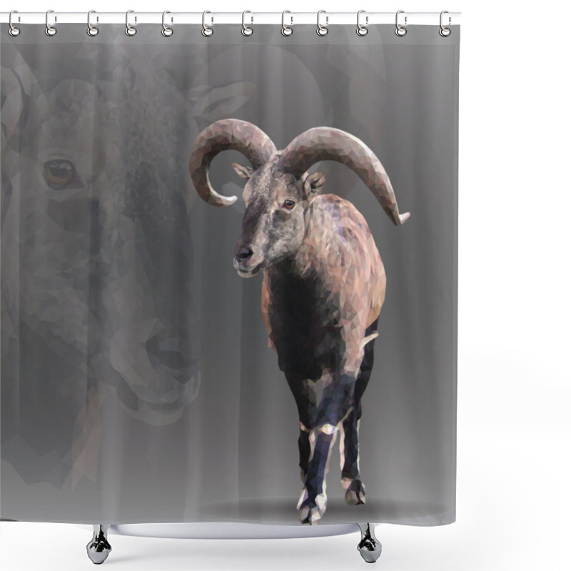 Personality  Goat In The Geometric Style Shower Curtains