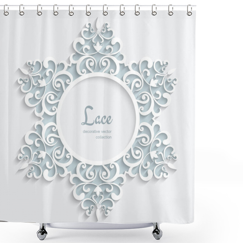 Personality  Round Paper Lace Frame Shower Curtains