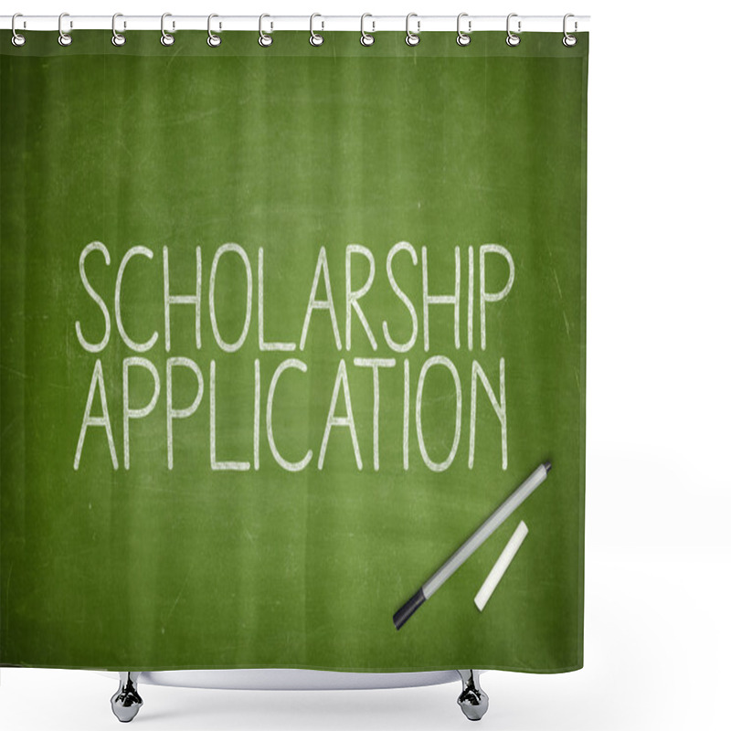 Personality  Scholarship Application Concept On Blackboard Shower Curtains