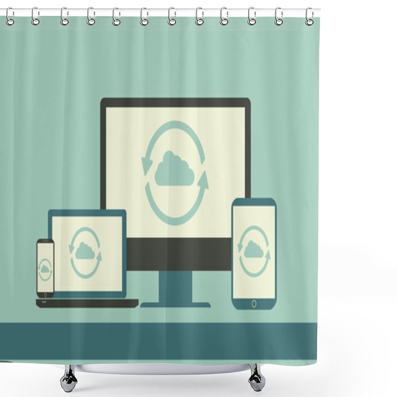 Personality  Cloud Computingl Devices Shower Curtains