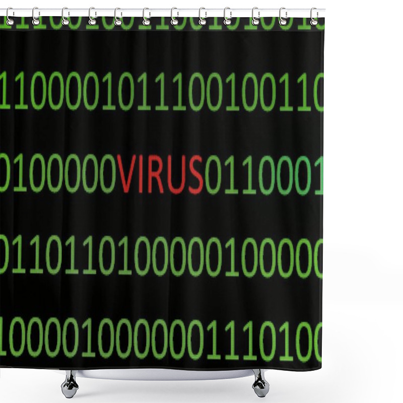 Personality  Virus On Binary Data Shower Curtains