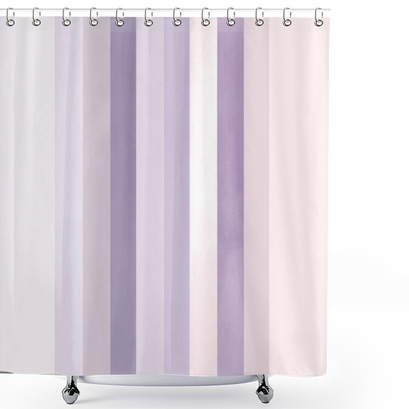 Personality  A Harmonious Blend Of Soft Purple And Pale Hues, Creating A Calming Striped Pattern. Shower Curtains