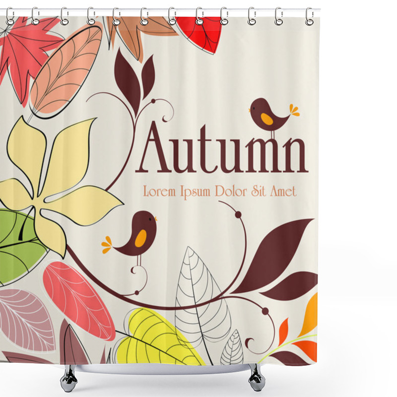 Personality  Cute Autumn Illustration Shower Curtains