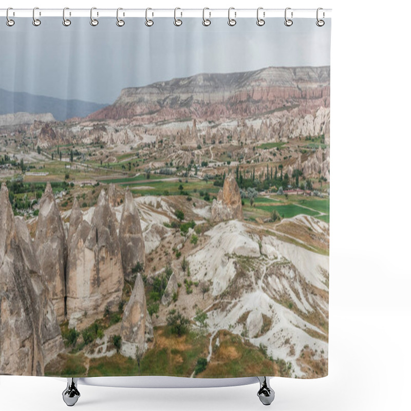 Personality  Aerial View Of Majestic Landscape In Goreme National Park, Cappadocia, Turkey Shower Curtains