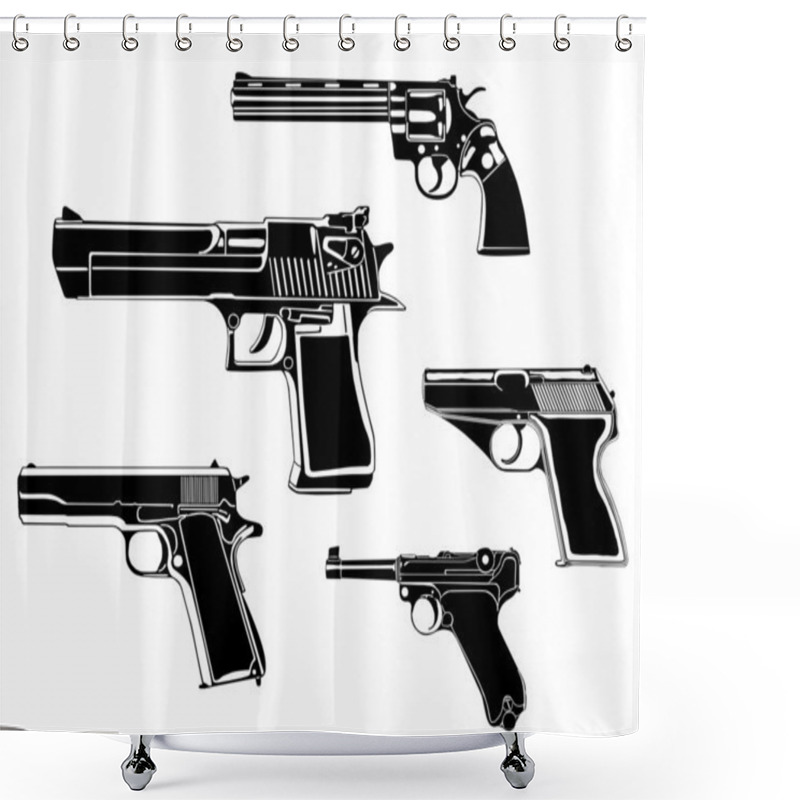 Personality  Guns Shower Curtains