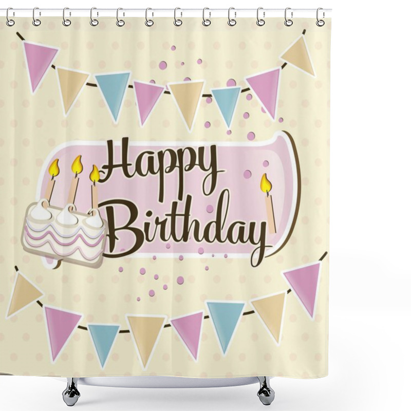 Personality  Happy Birthday Bunting Shower Curtains