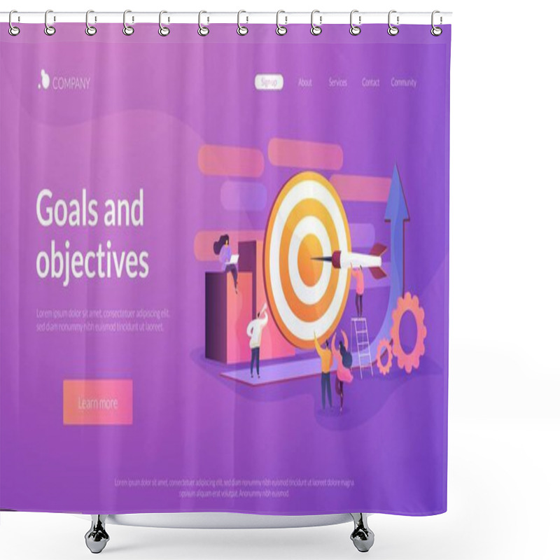 Personality  Goals Landing Page Concept Shower Curtains